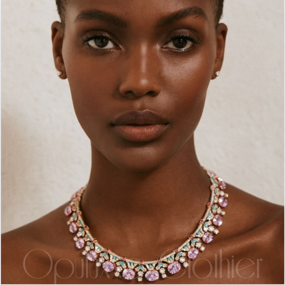 Elegant Pink and Gold Necklace